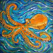 Image result for Octopus Underwater Painting