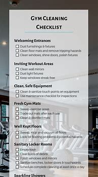 Image result for Gym Cleaning Checklist Template