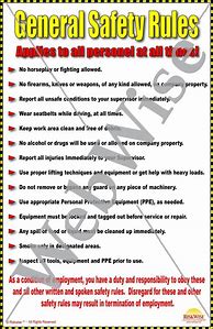 Image result for 10 General Safety Rules