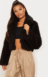 Image result for Faux Fur Cropped Jacket