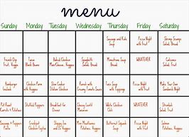 Image result for Family Meal Plan Calendar