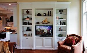 Image result for 32 Flat Screen TV in Bookcase