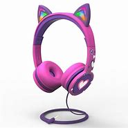 Image result for Pink Cat Headphones Blue Light