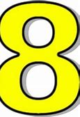 Image result for Number 8 White On Yellow