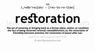 Image result for Restorer Meaning