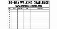Image result for 30-Day Walking Challenge Printable