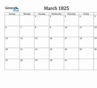 Image result for 1825 Calendar