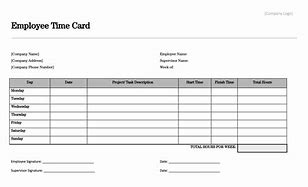 Image result for Simple Printable Time Cards
