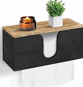 Image result for Wall Mounted Wooden Paper Towel Holder