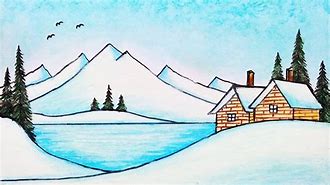 Image result for Pencil Drawings Winter Landscape