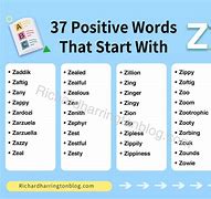 Image result for Positive Words That Start with Z