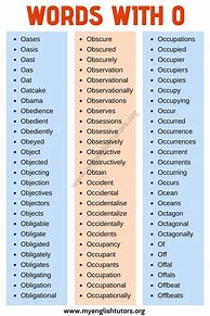 Image result for Words Beginning with O