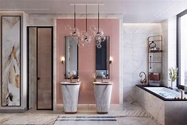 Image result for Pink Marble and Rose Gold Bathroom Decor