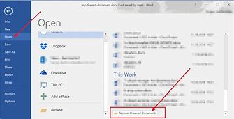 Image result for Recover Recent Unsaved Word Document