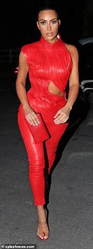 Image result for Kim Kardashian Red Outfit