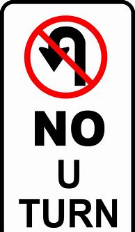Image result for No U-turn Sign Clip Art
