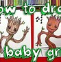 Image result for Groot with Headphones Easy Drawings