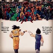 Image result for Vegeta and Goku vs MCU and DCU