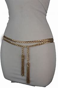 Image result for Large Gold Chain Belt Over a Dress