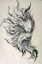 Image result for Demon Head Drawing