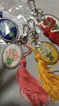 Image result for Dried Flower Embroidery in a Keychain