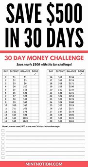 Image result for 500 Money Saving Challenge