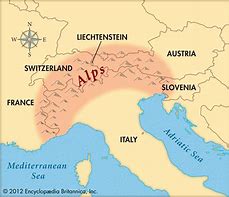 Image result for Where Are the Alps On a Map