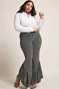 Image result for Plus Size Ruffle Pants