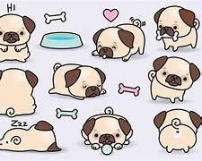 Image result for Cartoon Pug Stickers