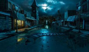 Image result for Blurry Small Town at Night