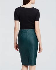 Image result for Green Faux Leather Pleated Skirt