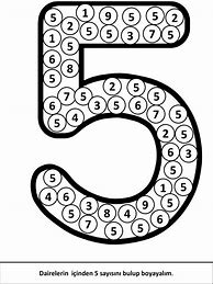 Image result for circle numbers five color pages