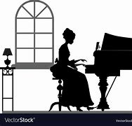 Image result for Girl Playing Piano Silhouette