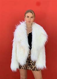 Image result for White Faux Fur Jacket