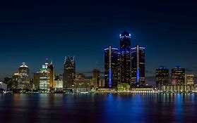 Image result for Detroit Skyline at Night