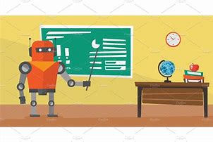 Image result for Robot Teaching History Cartoon