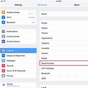 Image result for Where Is the Seriel Number for iPad
