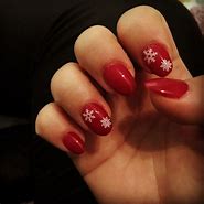 Image result for Red Nails with SnowFlakes