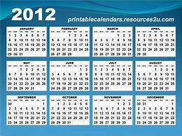 Image result for 2012 Calendars to Print