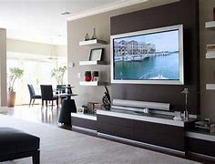 Image result for Dark Wall with Flat Screen TV On It