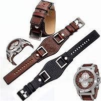 Image result for Leather Strap Bangle Watch