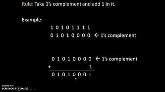 Image result for 1's Complement and 2's Complement