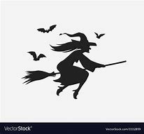 Image result for Witch On Broom Stick Silhouette