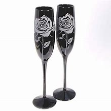Image result for Wedding Champagne Flutes Black