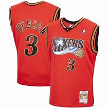 Image result for Red and White Allen Iverson Jersey