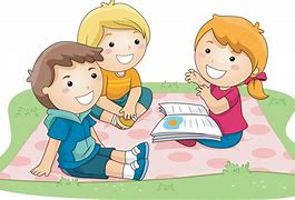 Image result for Kids Reading Outside Clip Art