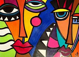 Image result for Abstract Art Colorful Faces