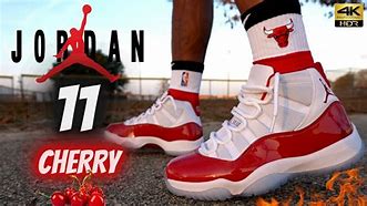 Image result for Jordan 11 Cherry High On Foot