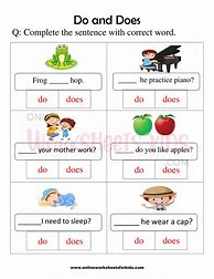 Image result for Preschool Beginner ESL Kids Do or Does Worksheet