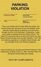 Image result for Funny Parking Tickets